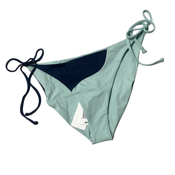 L*SPACE Dani Bottom Full Slate Pool Colorblock Tie Sides Stretch Medium NEW - Picture 3 of 6